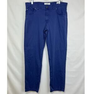 Brax Men's Size 38 x 29 Blue Cadiz Straight Fit 5 Pocket Chino Athleisure Pants